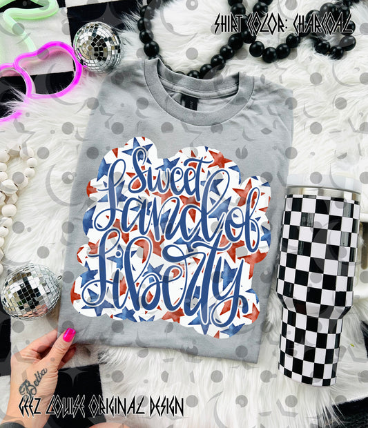 Sweet Land of Liberty PNG Bundle | 3 Patriotic Script Designs | Red White Blue Sublimation | 4th of July Shirt Designs