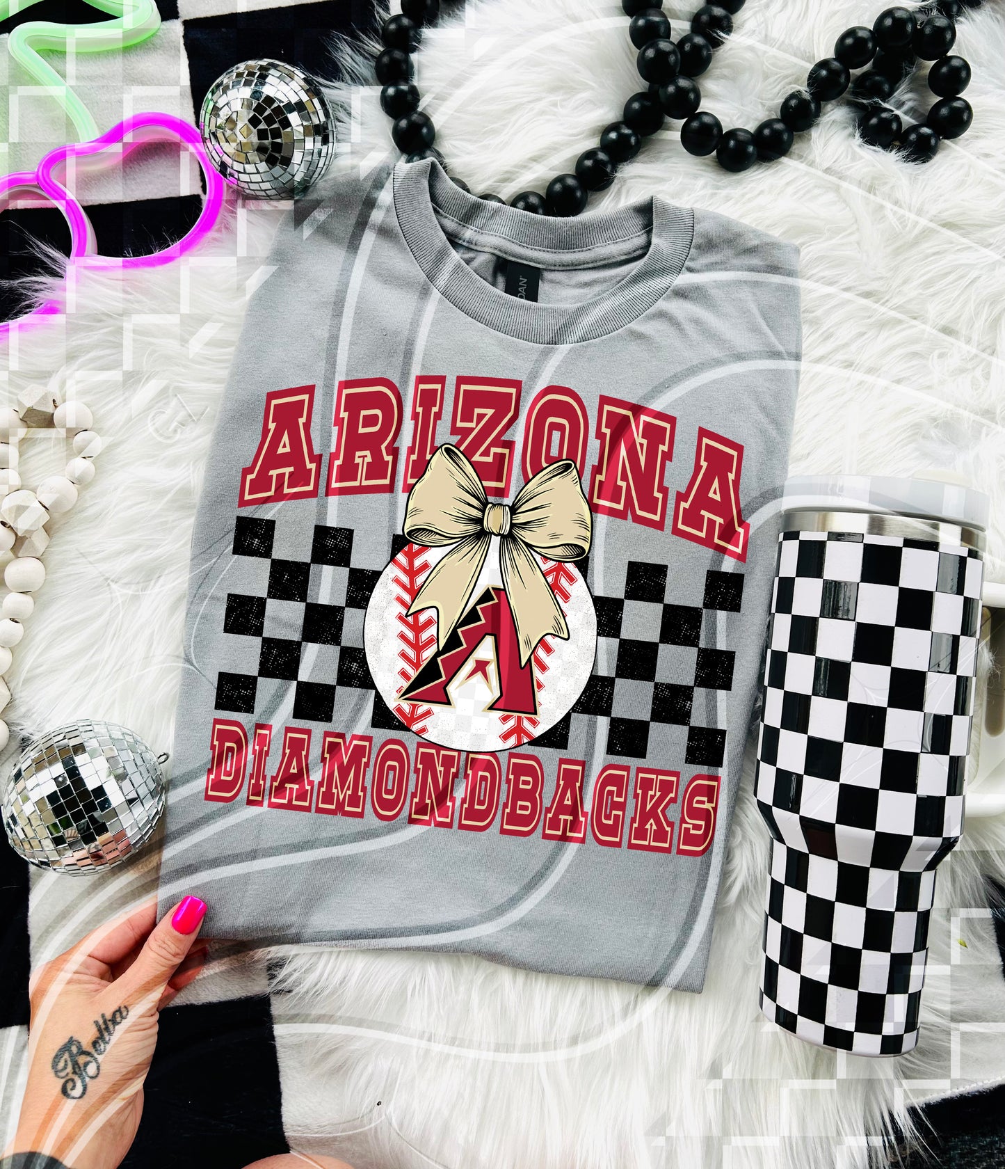 Baseball Spirit Design | Checkerboard Bow | 30 Team Options - Digital Download- PNG