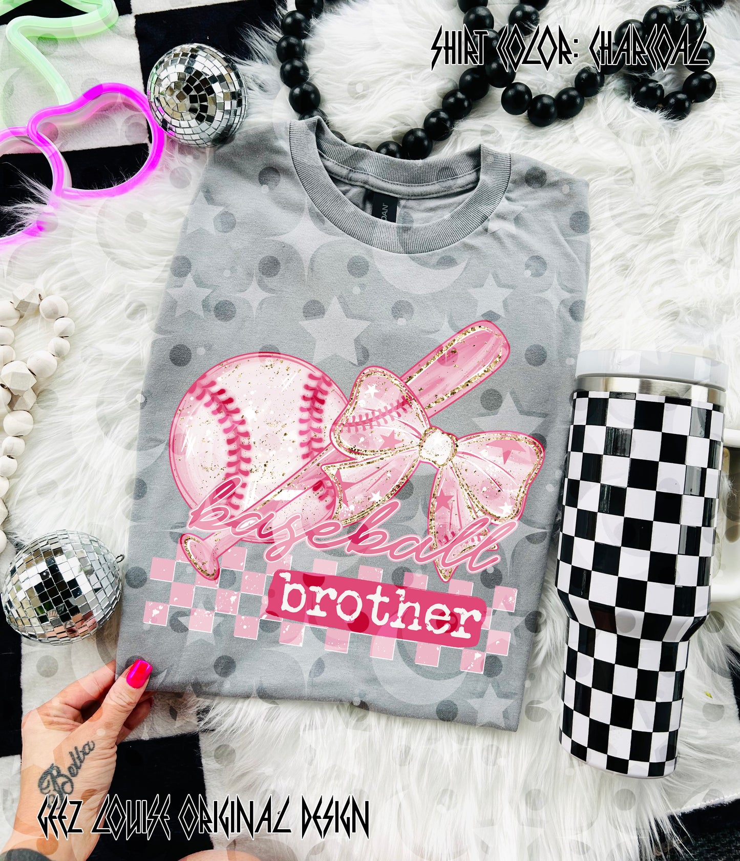Pink Baseball Bow Design | Baseball Mama, Sister, Brother, Grandma PNG