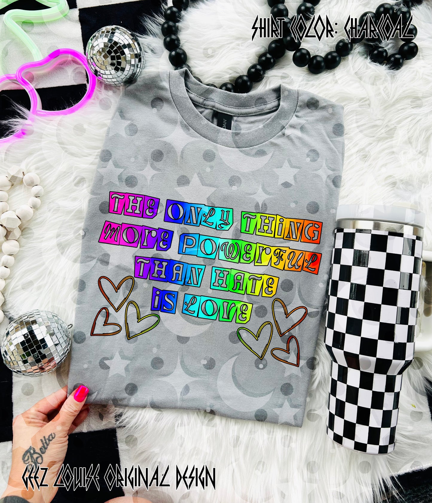 The Only Thing More Powerful Than Hate Is Love – Inspirational Quote Digital Design PNG