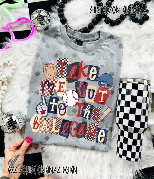 Take Me Out to the Ball Game – Retro Baseball Digital Design PNG