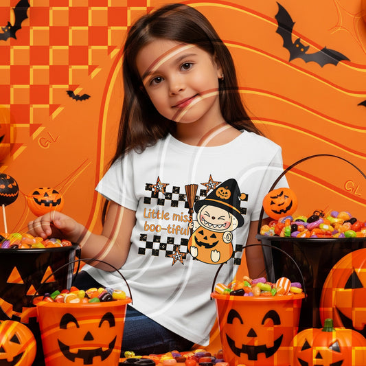 Little Miss Boo-tiful – Cute Halloween Digital Design for Kids
