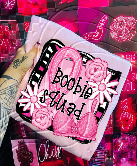 Boobie Squad Breast Cancer Awareness PNG – Pink October Support Design