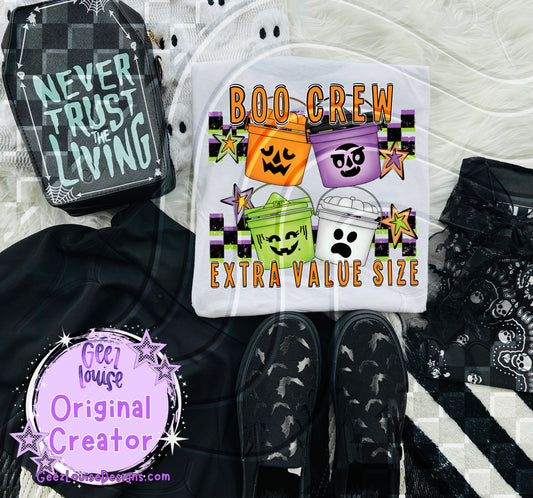 Boo Crew – Extra Value Size | Retro Halloween Boo Bucket Digital Design