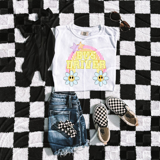 Retro Rainbow Daisy School Design – Pick Your Grade or Job