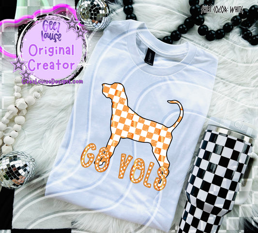 Go Vols – Checkerboard Dog Tennessee Digital Design