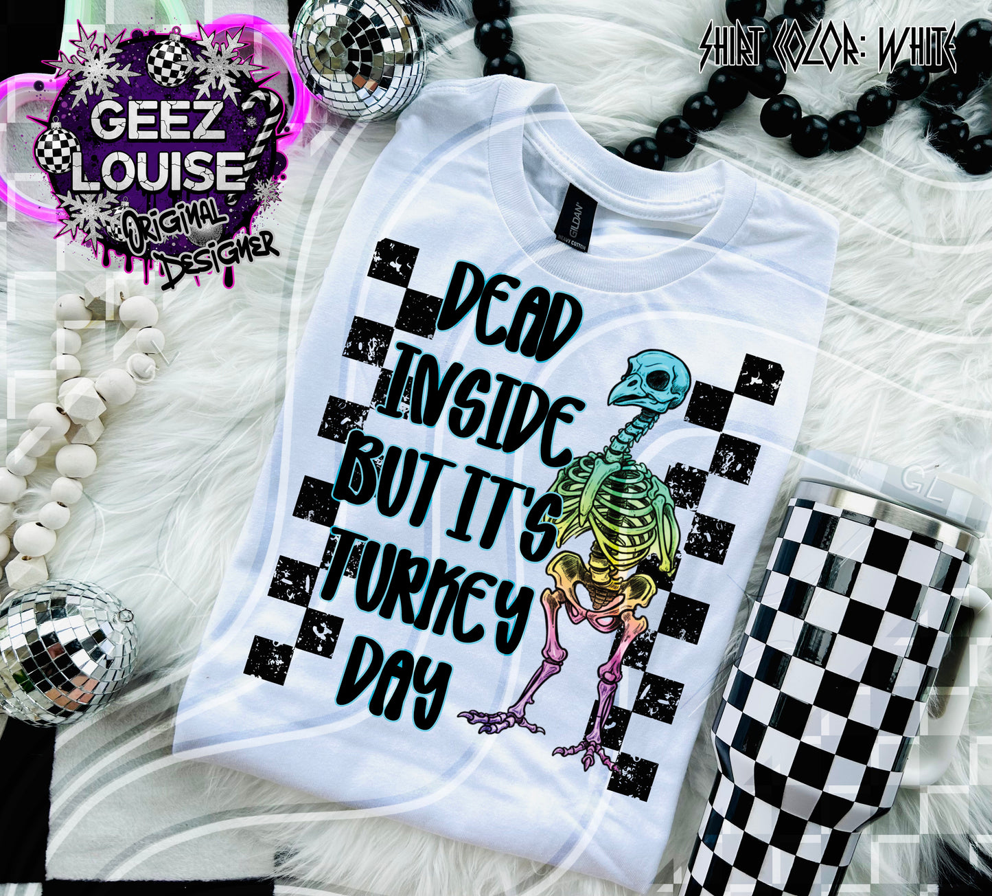 Dead Inside But It’s Turkey Day | Thanksgiving Skeleton Digital Design