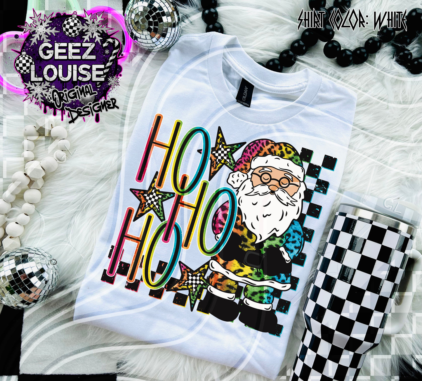 Neon Ho Ho Ho Santa Digital Design