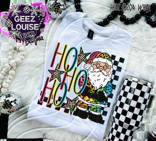 Neon Ho Ho Ho Santa Digital Design