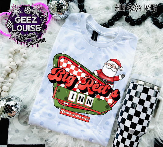 Big Red’s Inn – Retro Santa Christmas Motel Sign Digital Design