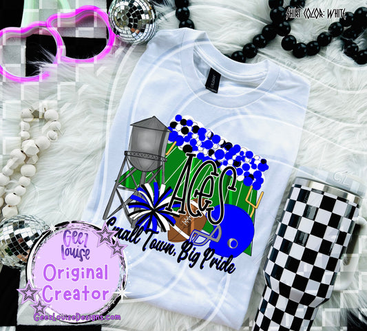 Small Town Big Pride Digital Design | Custom Team Spirit PNGs (100+ Teams)