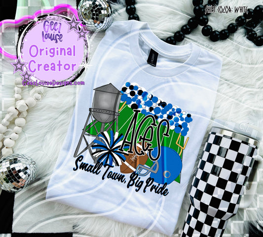 Small Town Big Pride Digital Design | Custom Team Spirit PNGs (100+ Teams)