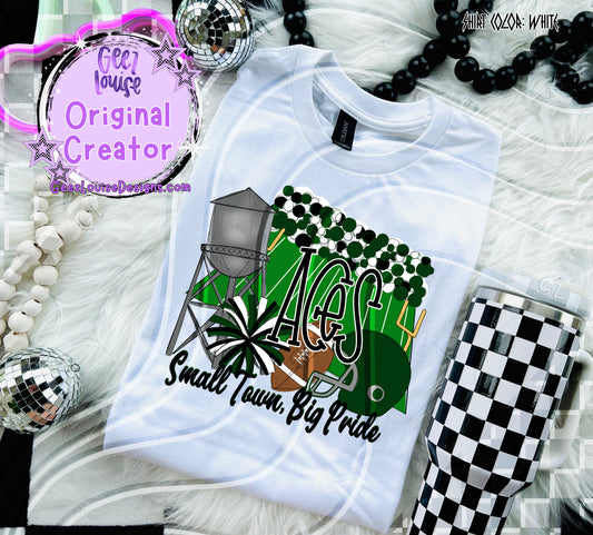 Small Town Big Pride Digital Design | Custom Team Spirit PNGs (100+ Teams)