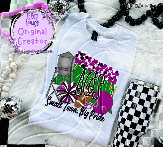 Small Town Big Pride Digital Design | Custom Team Spirit PNGs (100+ Teams)