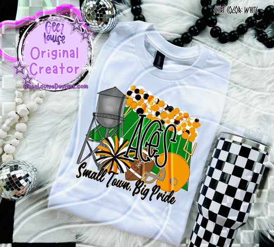 Small Town Big Pride Digital Design | Custom Team Spirit PNGs (100+ Teams)