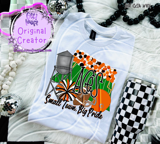 Small Town Big Pride Digital Design | Custom Team Spirit PNGs (100+ Teams)