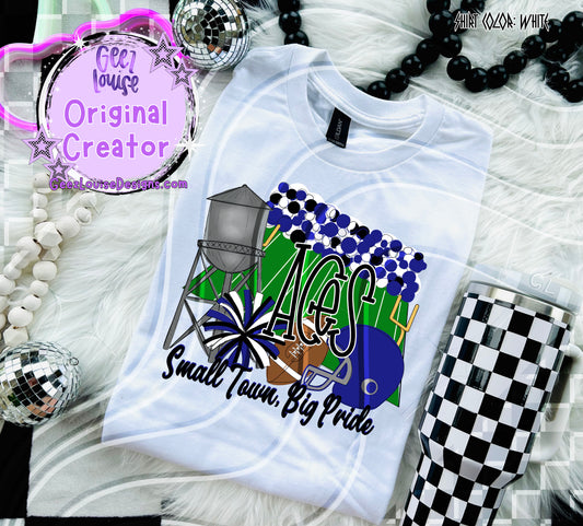 Small Town Big Pride Digital Design | Custom Team Spirit PNGs (100+ Teams)