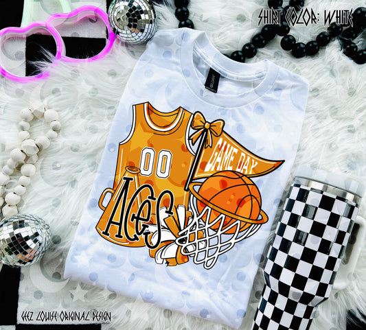 Basketball Game Day Digital Design | Custom Team Spirit PNGs (100+ Teams) - Gold