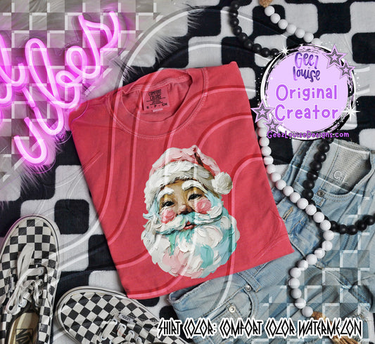 Painted Santa Face Design | Textured Christmas  for Sublimation & Tees | Geez Louise Original