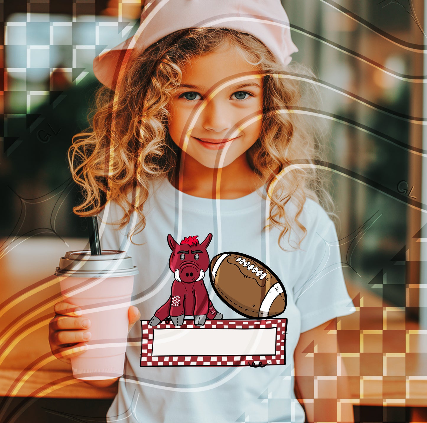 Game Day Mascot Cuties – Youth Name Custom Football Tee (Multiple Teams Available)