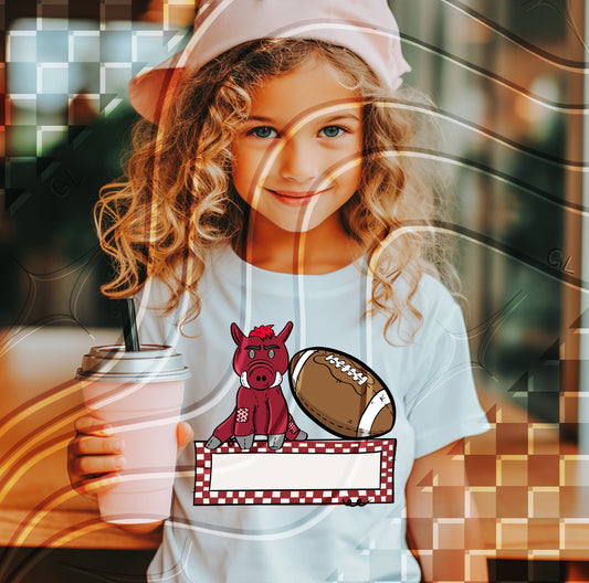 Game Day Mascot Cuties – Youth Name Custom Football Tee (Multiple Teams Available)
