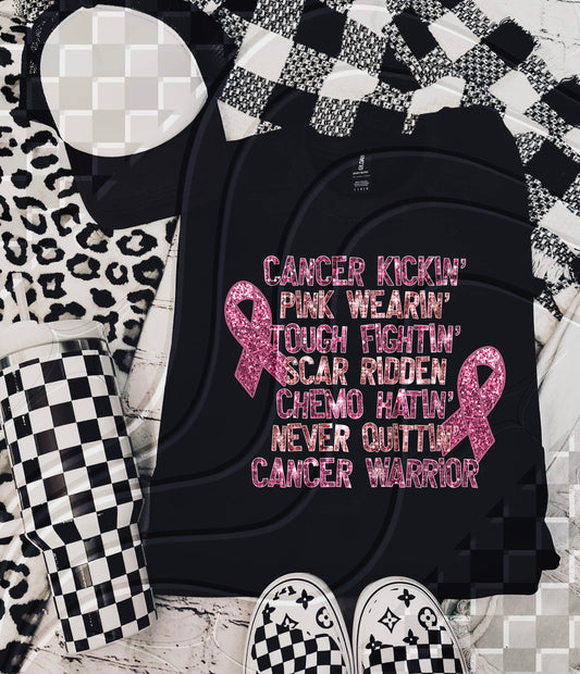 Cancer Warrior Pink Ribbon Digital Design