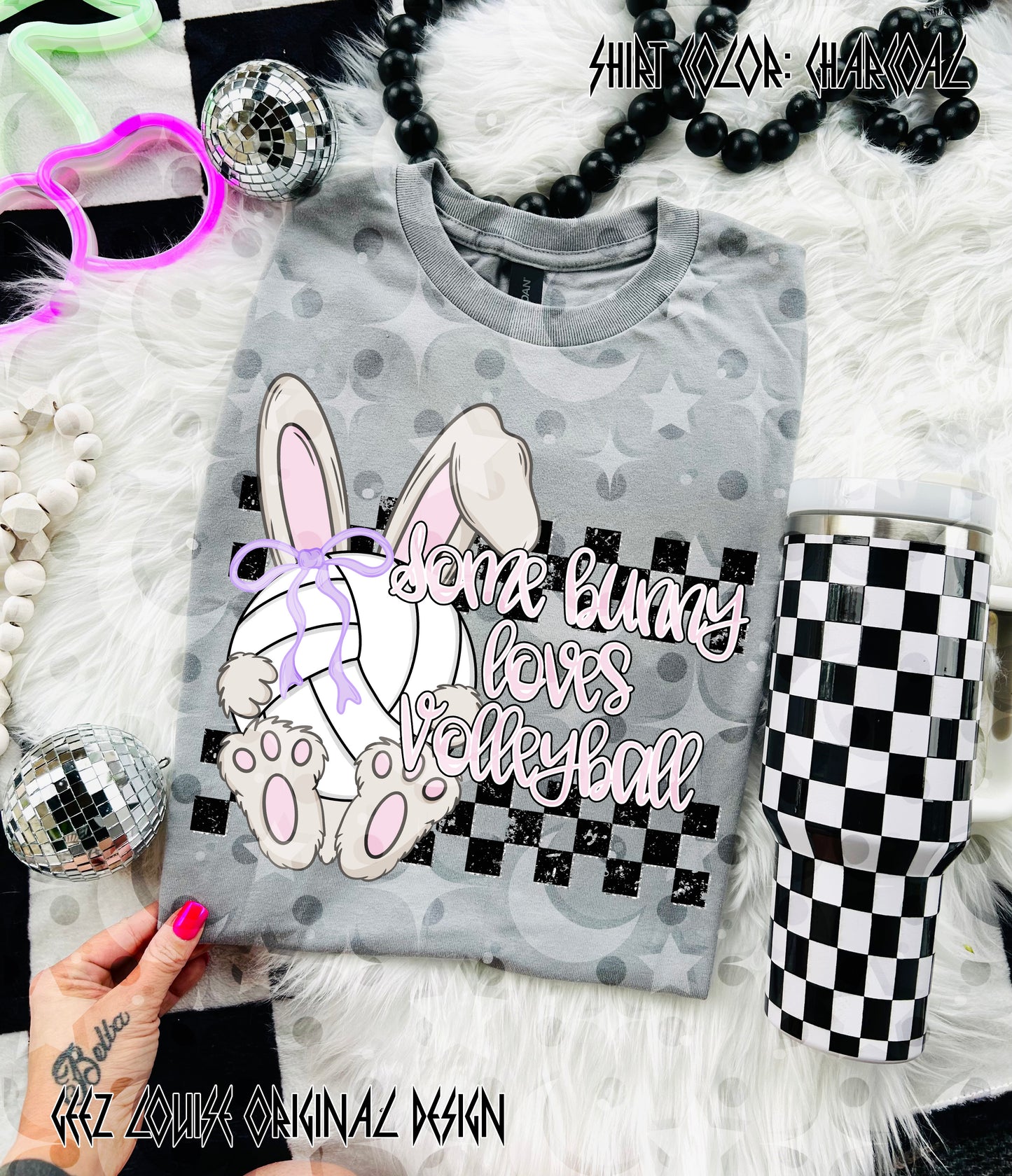 Some Bunny Loves Volleyball Digital Design PNG