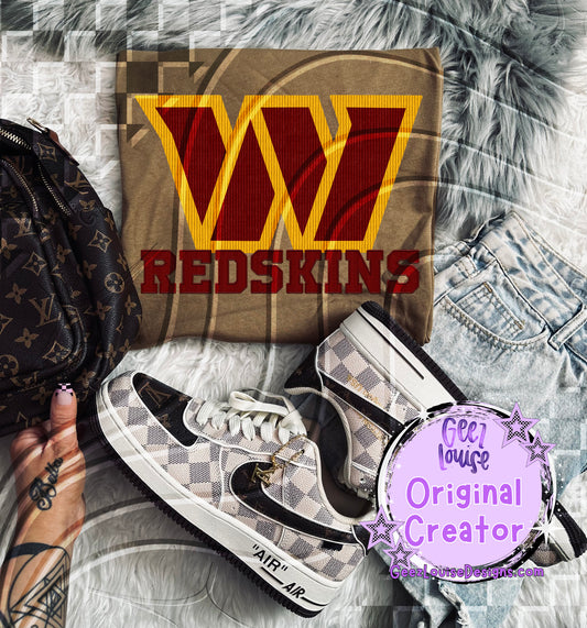W Redskins Faux Corduroy Digital Design | Instant Download