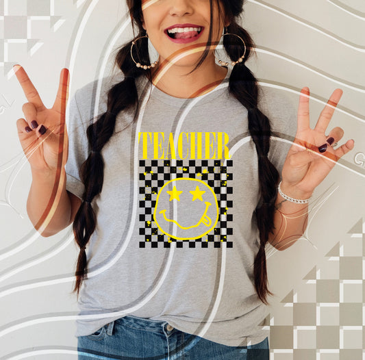 Retro Grunge style face back to school all grades  - Digital Download- PNG