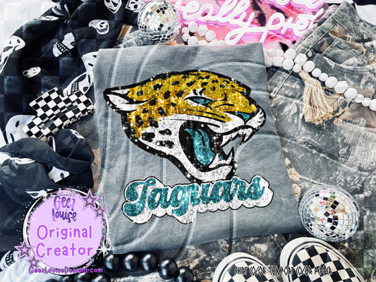 Jaguars Faux Sequin Digital Design | Instant Download