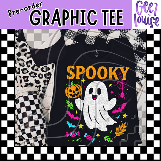 Spooky Ghost Halloween Tee – Made to Order | Pre-Order | Adult & Kid Sizes