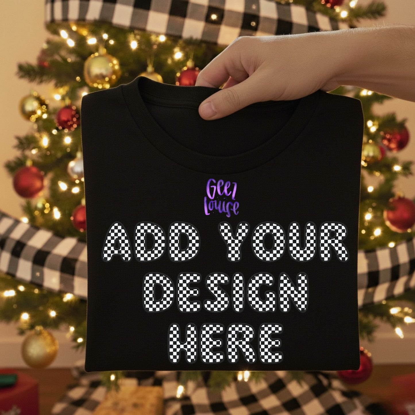 Christmas Tree Folded Shirt Mockups | Digital Download | Blank Flat Lay