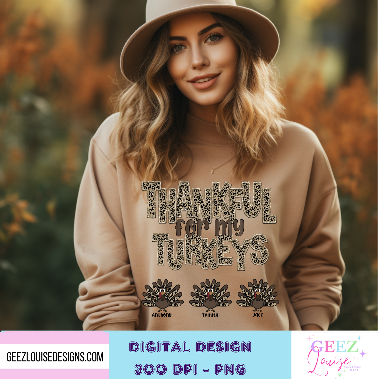 thankful for my turkeys thanksgiving  - Digital Download- PNG