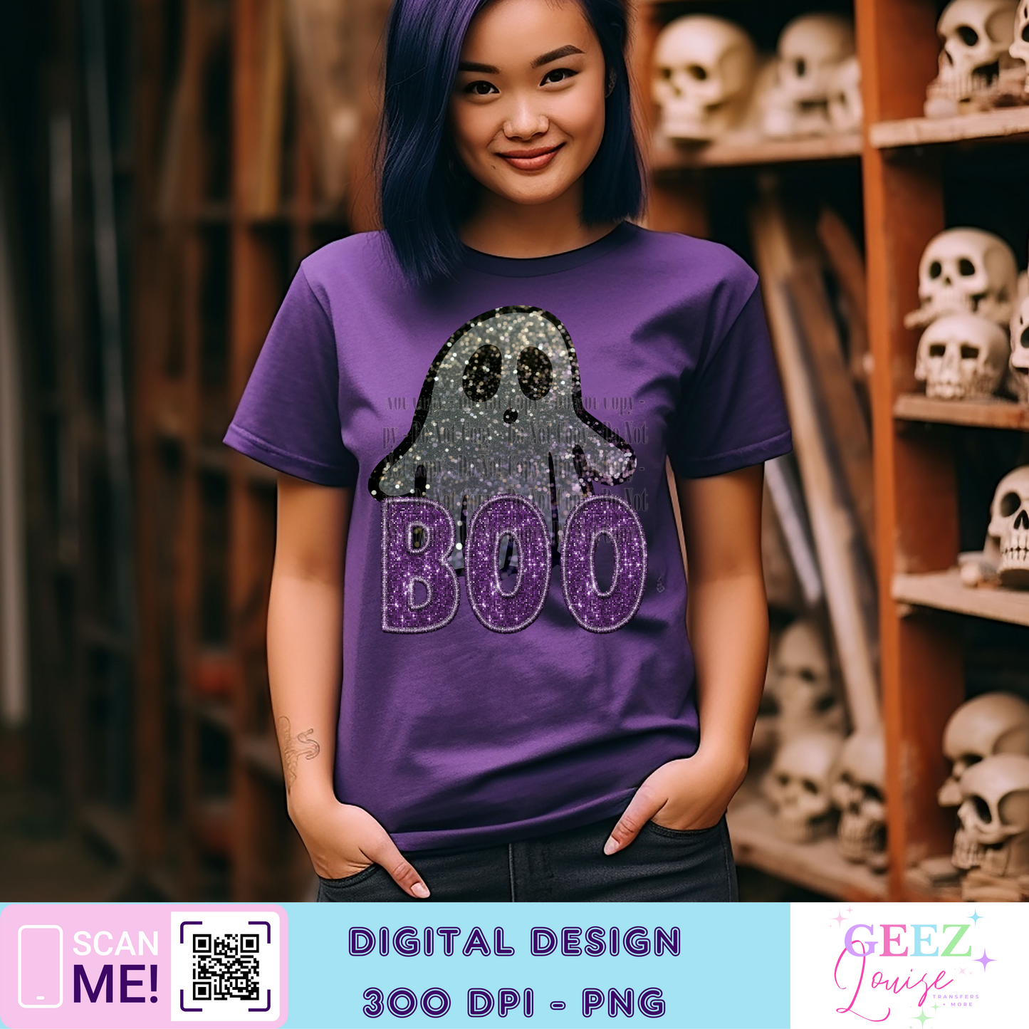 Boo Glitter Ghost - Digital Download- PNG