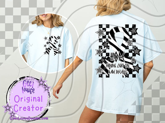 Hope – Shining Light on Rare Diseases | Zebra Ribbon Rare Disease Awareness Digital Design