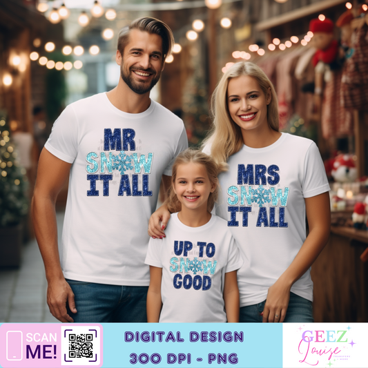 Mr and Mrs know it all  sequin Christmas - Digital Download- PNG