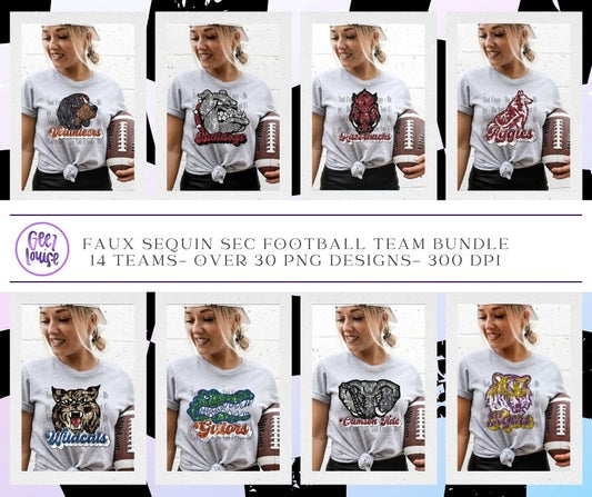 Football mascot sequin bundle/drive - Digital Download- PNG