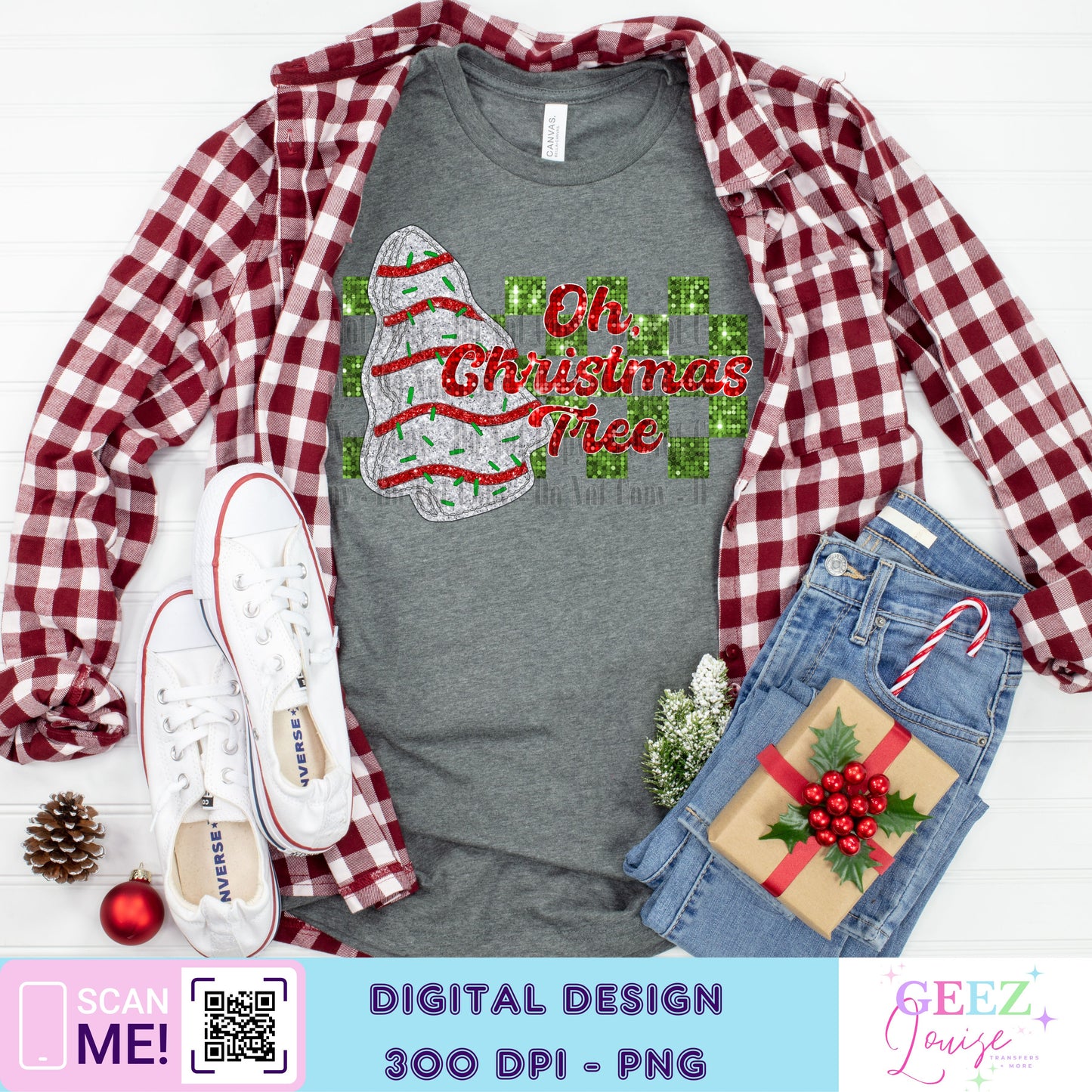 Christmas tree sequin - Digital Download- PNG