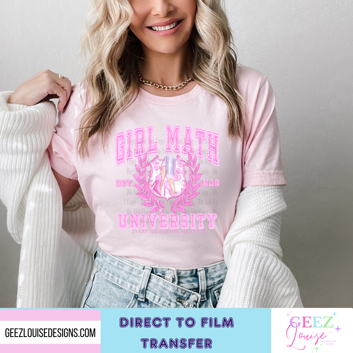 Girl math - Direct to Film Transfer - made to order