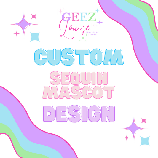 Custom sequin mascot design - Digital Download only- PNG