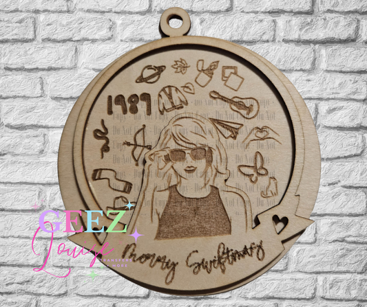 Merry swiftmas laser cut wooden ornament - made to order