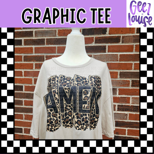 Amen Leopard Faith Graphic Tee