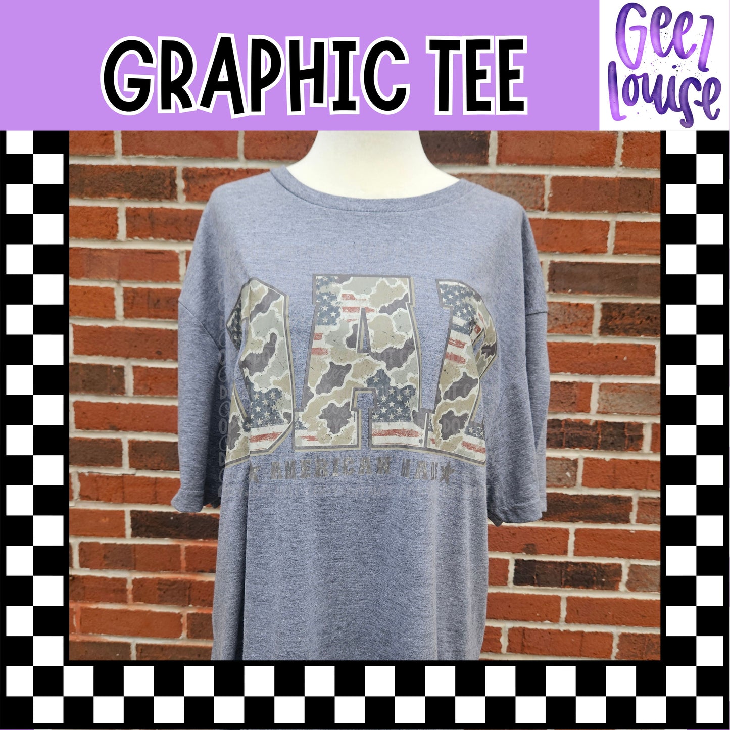 Dad American Made Camo Graphic Tee | Patriotic Father's Day Shirt