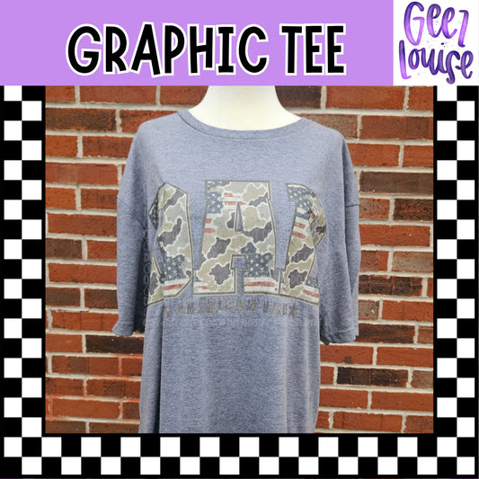 Dad American Made Camo Graphic Tee | Patriotic Father's Day Shirt