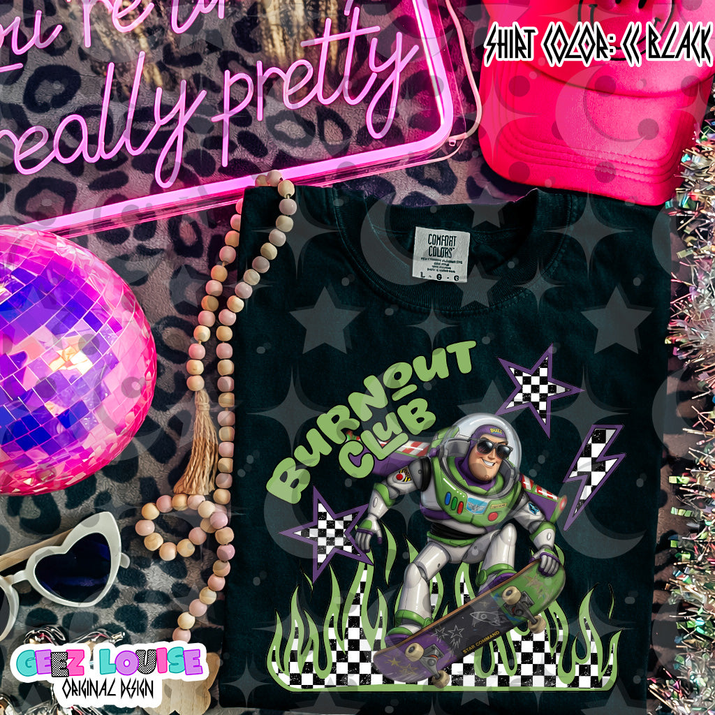 Burnout Club Space Ranger PNG | Retro Skater Cartoon Inspired Design