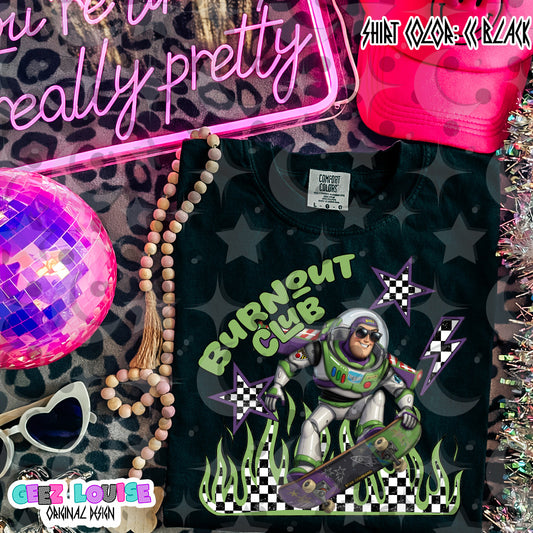 Burnout Club Space Ranger PNG | Retro Skater Cartoon Inspired Design