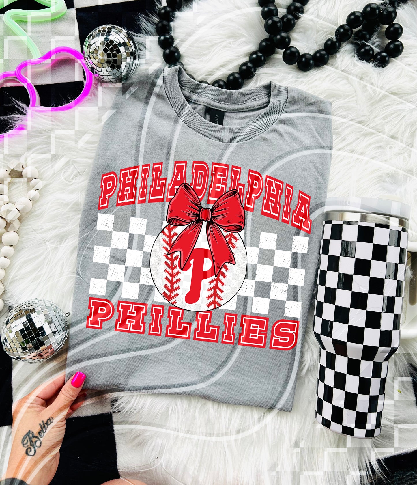 Baseball Spirit Design | Checkerboard Bow | 30 Team Options - Digital Download- PNG
