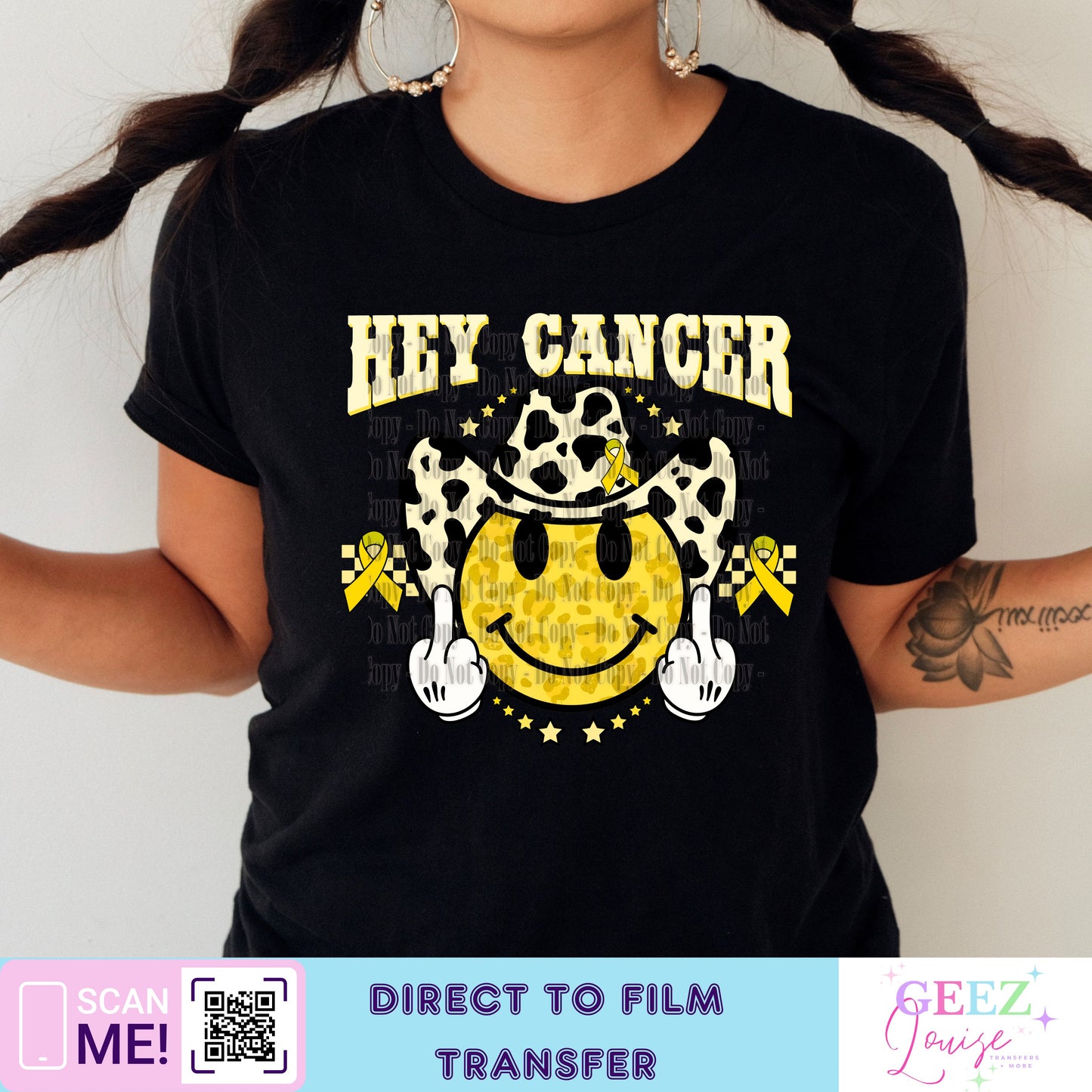Hey cancer childhood cancer awareness - Direct to Film Transfer - made to order