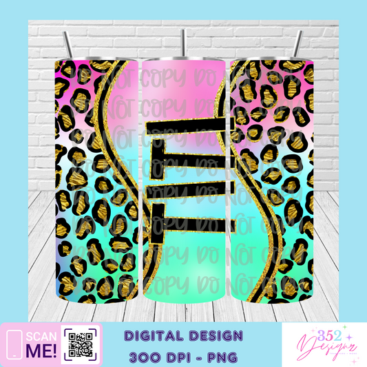 Titi Rainbow leopard tumbler - Digital Download- PNG