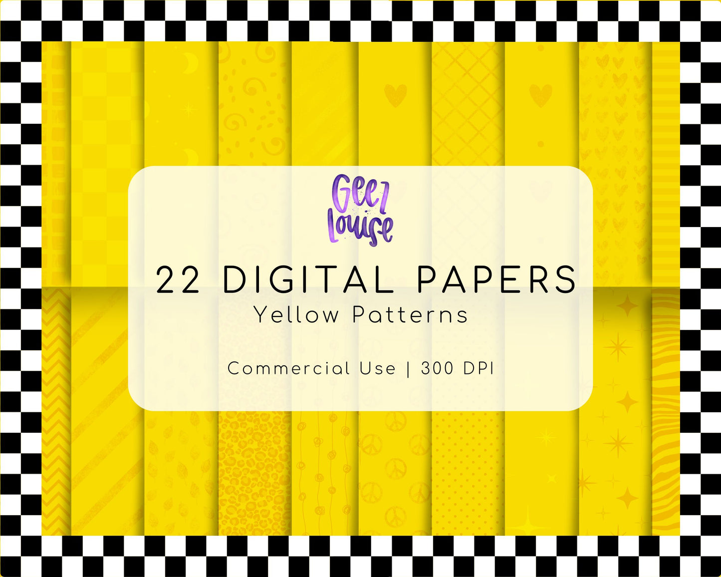 Yellow Patterns Seamless Digital Papers • 300 DPI Pattern Bundle